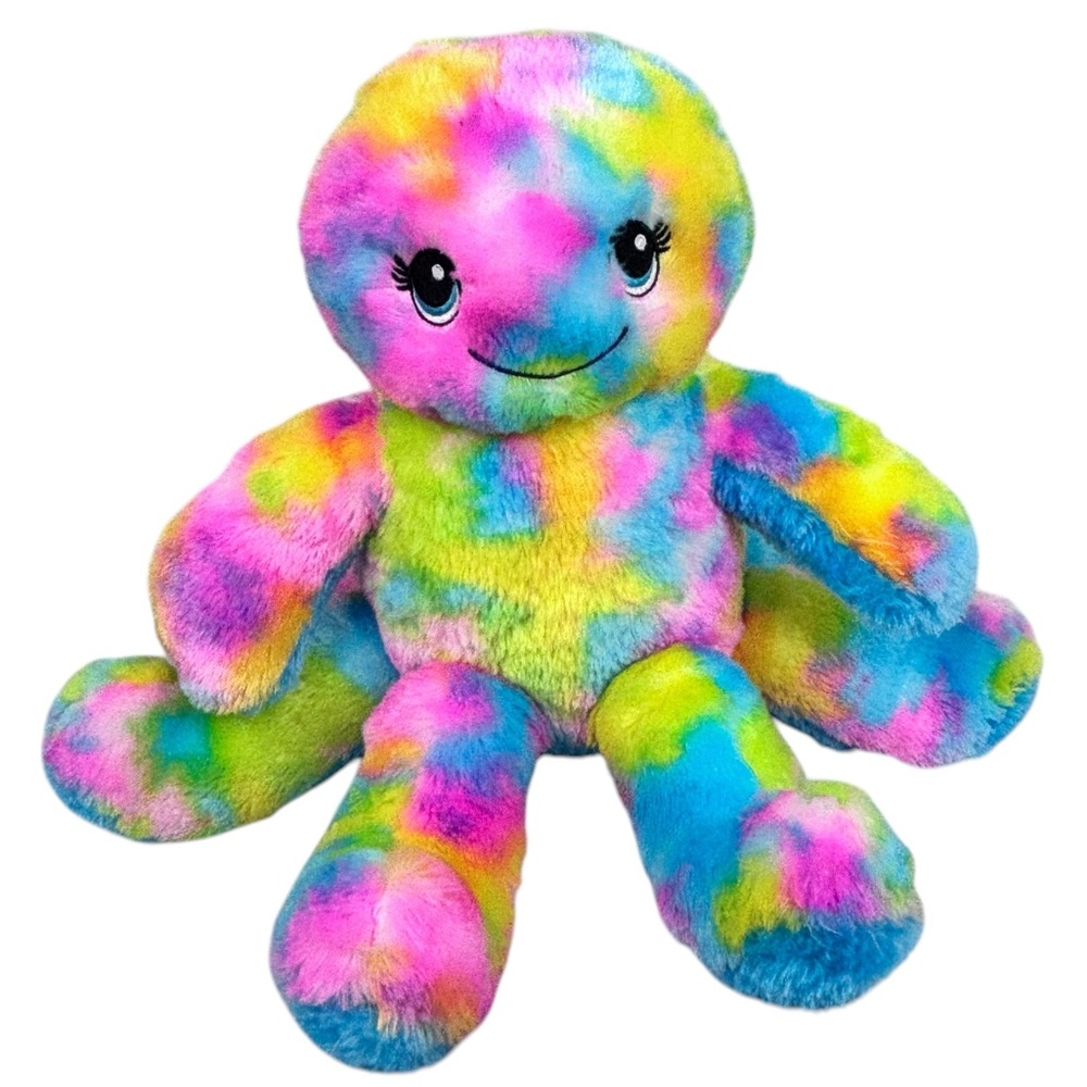 Build A Bear 2021 BAB Rainbow Tie Dye 15” Plush Octopus Stuffie